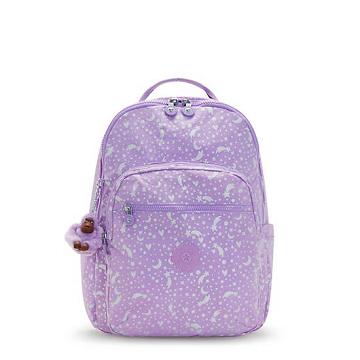 Kipling Seoul Large Printed 15" Backpack Laptoptassen Paars | BE 1663NW